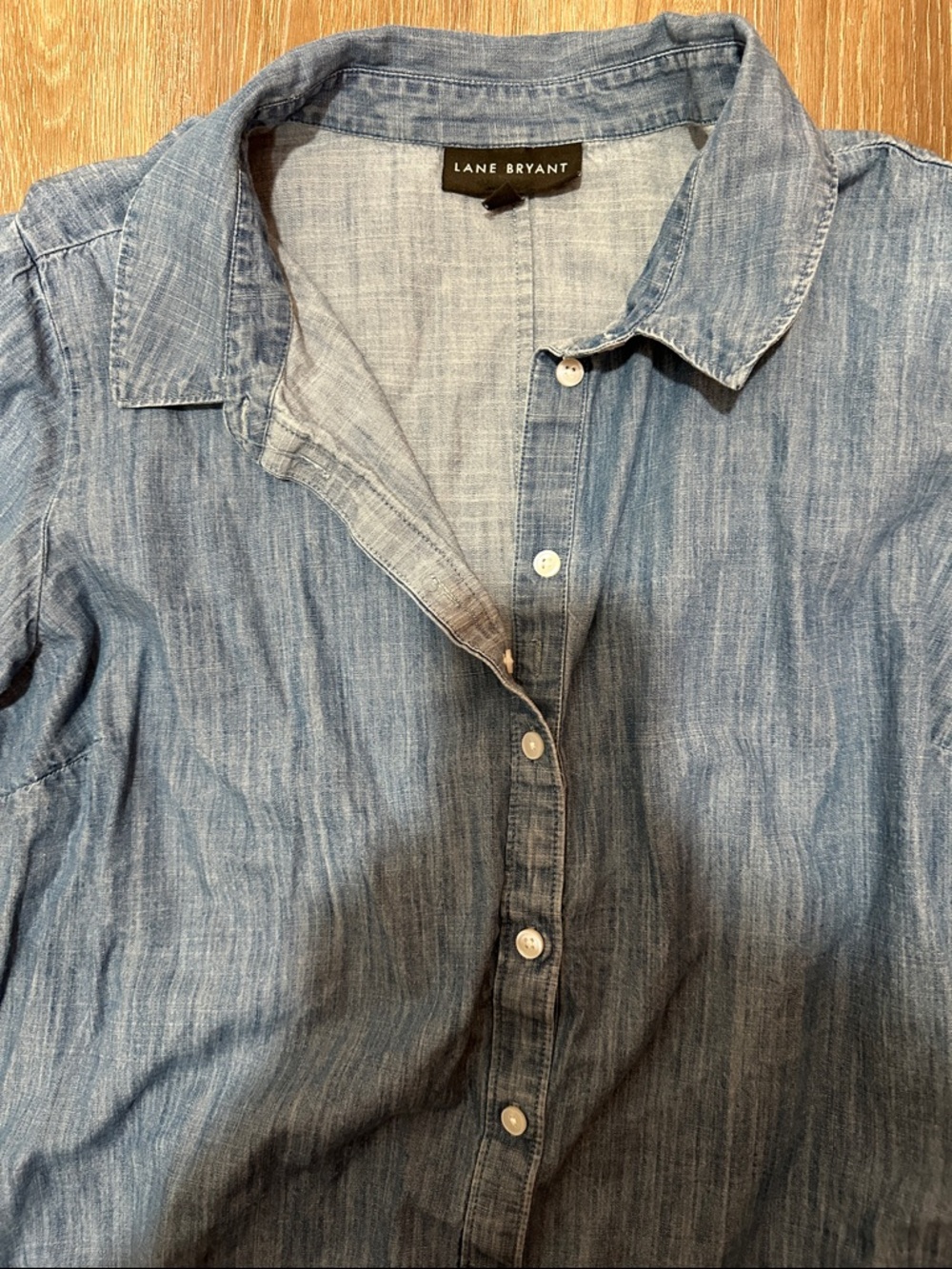 Lane Bryant Light Blue Denim Shirt - Picture 3 of 4